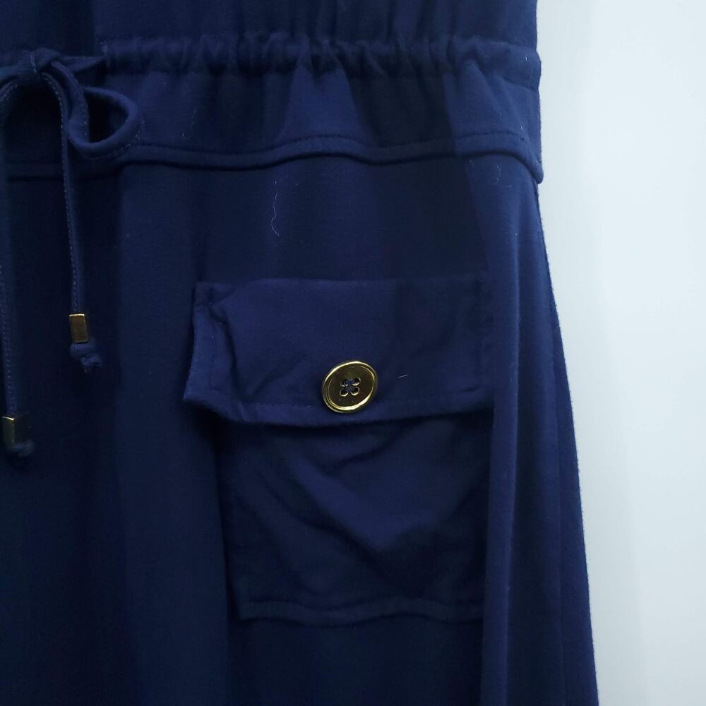 Chelsea & Theodore Nautical Shirt Dress 8 Navy Blue - Picture 7 of 8